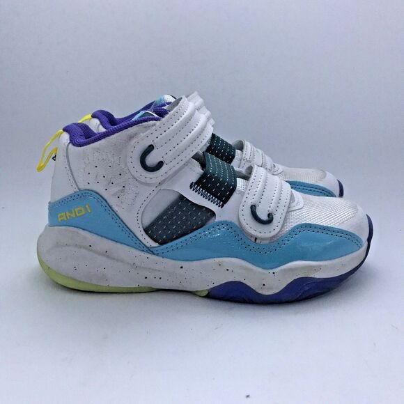 AND1 White Glow In The Dark Sneakers Youth 13 Hook & Loop Basketball Shoes - Picture 13 of 13